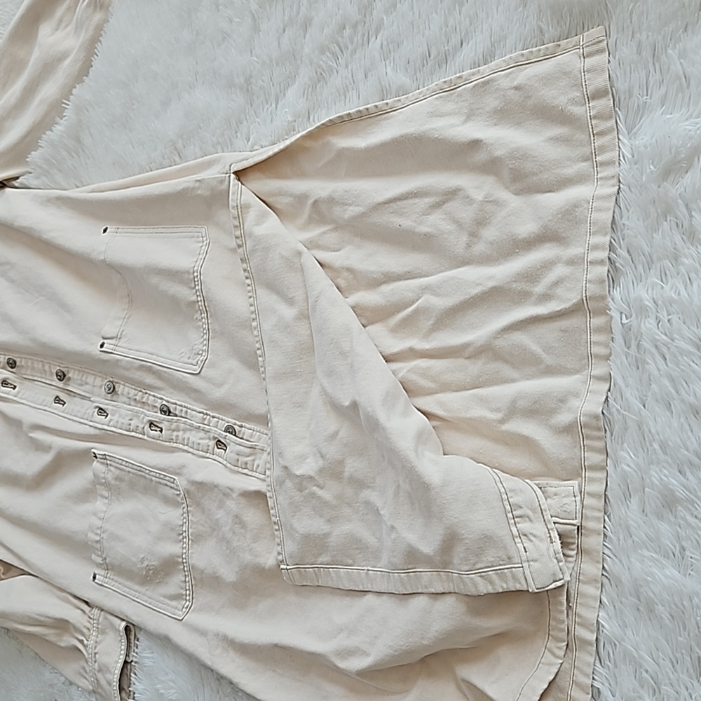 Free People Anna Lou Denim Duster Ivory NWT - Picture 14 of 14